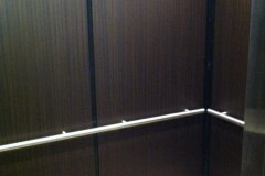 Belbien vinyl woodgrain film was installed in elevator cabs for a client in the Winston Salem area.