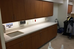 Belbien film installation on a nurse's station at a hospital in the Raleigh-Durham area.