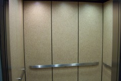 Belbien vinyl woodgrain film was installed in elevator cabs for a client in the Raleigh-Durham area.